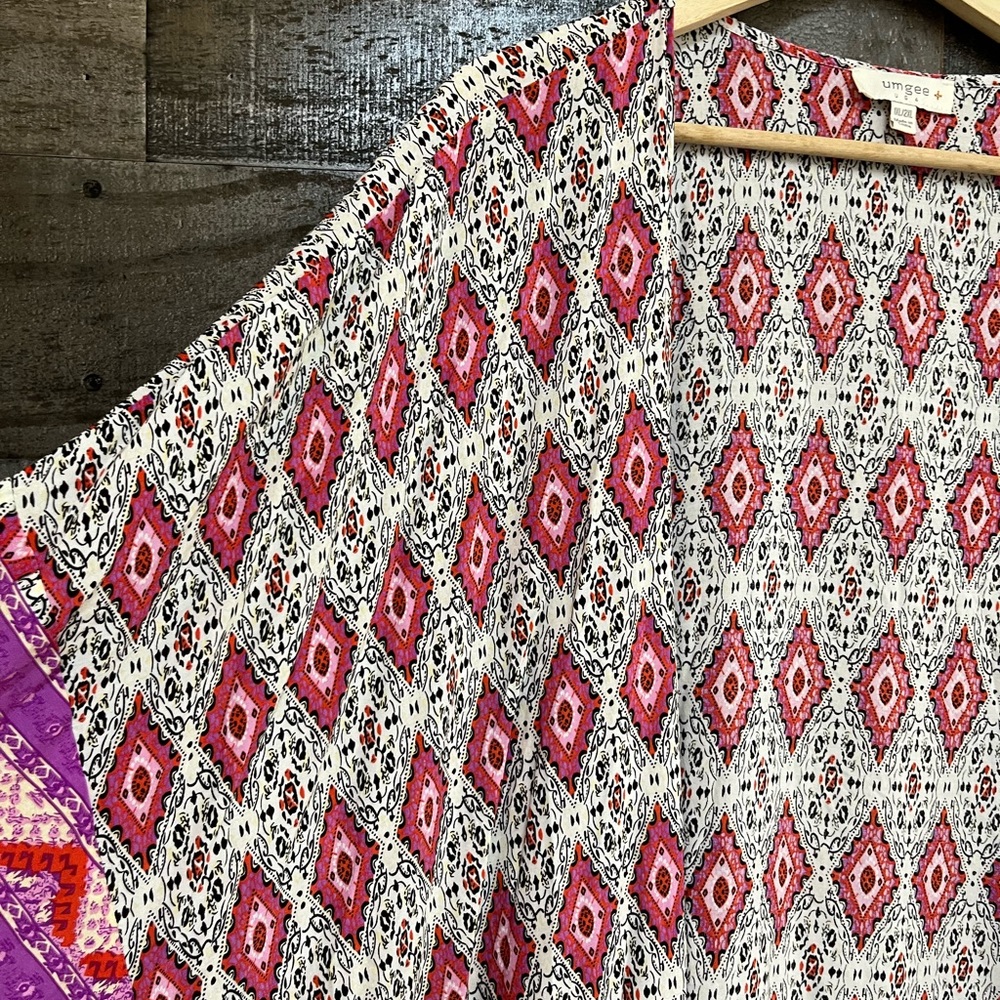 Umgee Multicolor Patterned Kimono Top - Picture 7 of 12